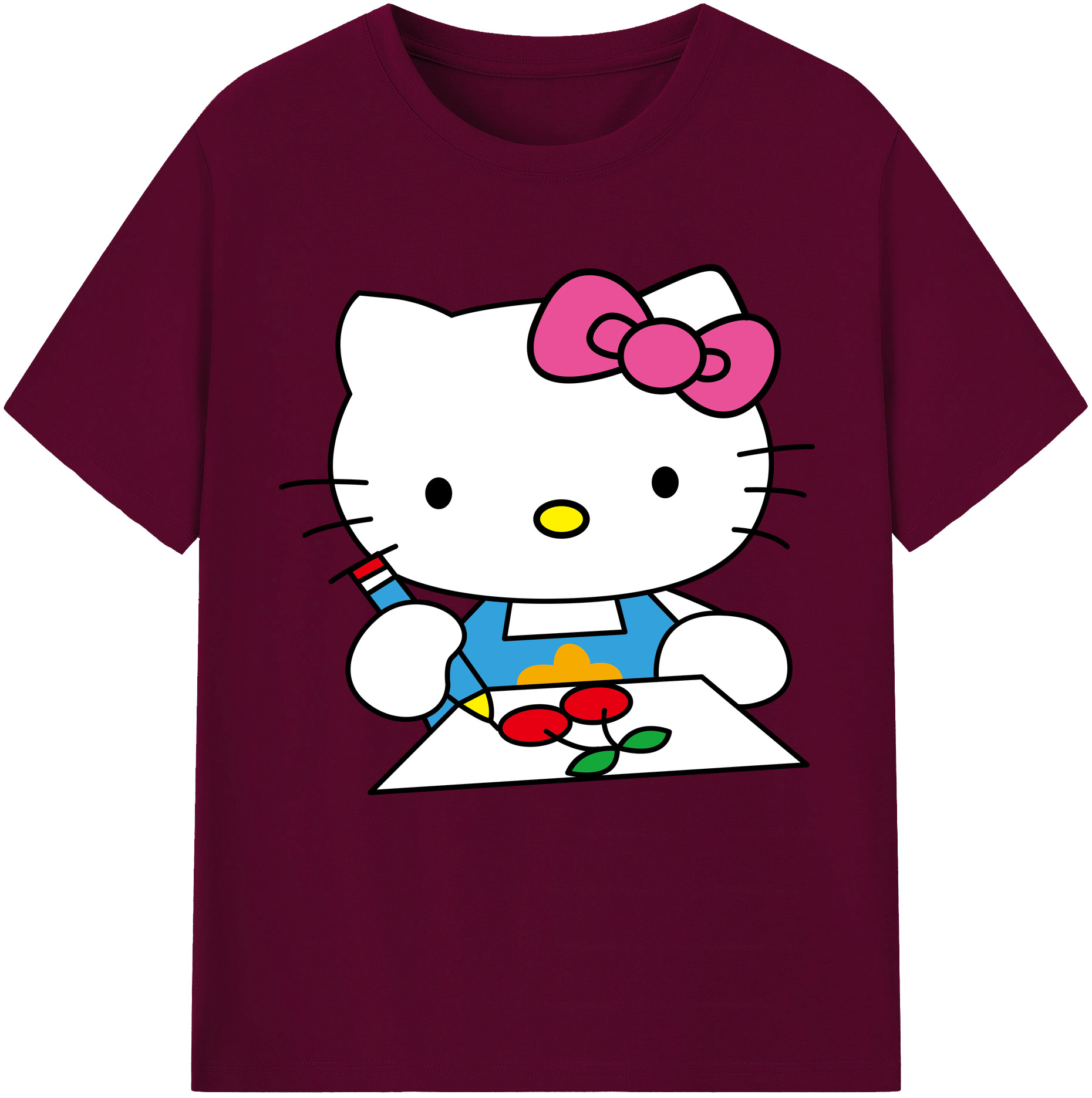 （画像用） Hello Kitty ハローキティ レディースカジュアルプリントTシャツ（綿100％）